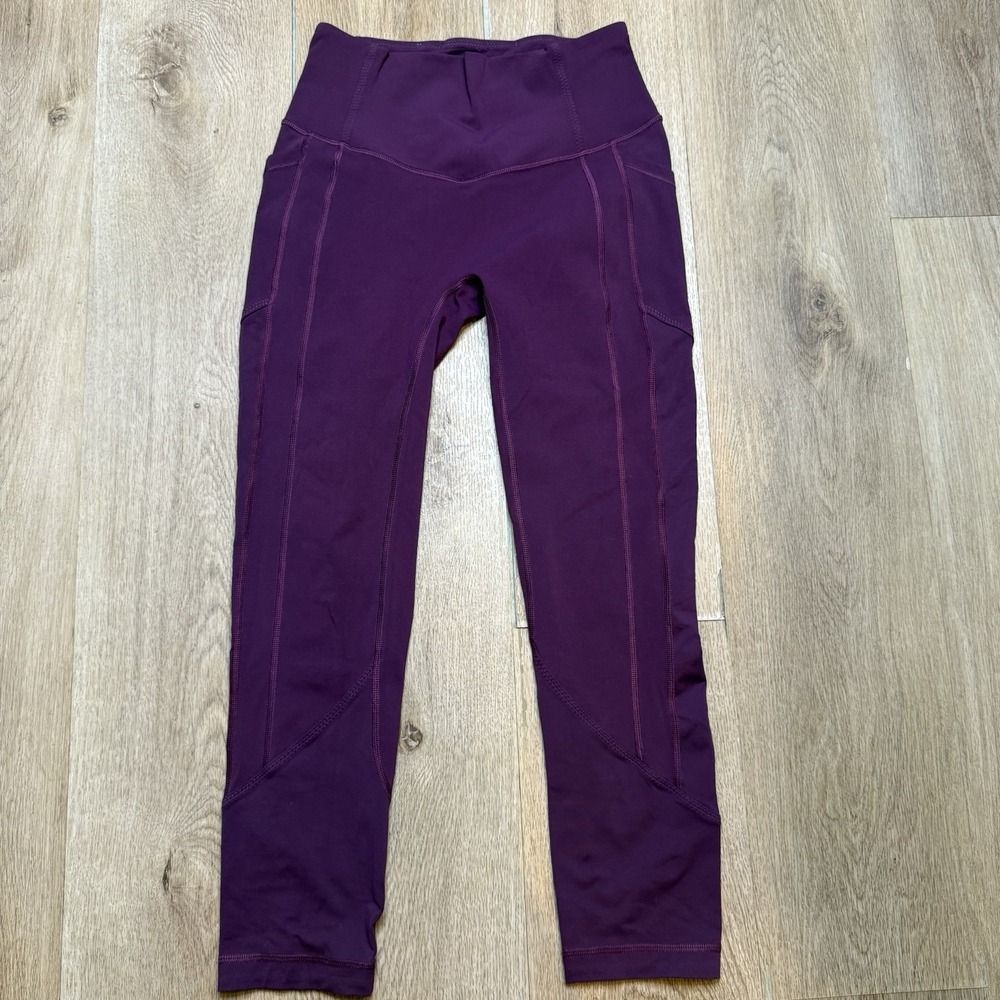 Lululemon All The Right Places Crop II 23" Darkest Magenta Purple Women's size 6